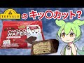 トップバリュの黄色いヤツ、キッ〇カットっぽいのを食べるのだ