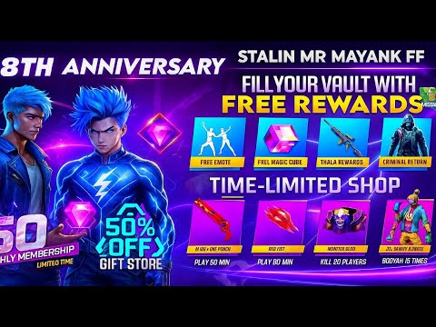 HOW TO GET FREE REWARDS IN 8TH ANNIVERSARY EVENT 🇮🇳 FREE FIRE MAX