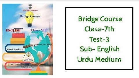 Bridge Course | Class-7th | Test-3 | Sub-English.