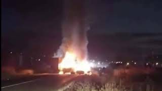 Crimen organizado incendia trasporte en carreteras federales de Zacatecas