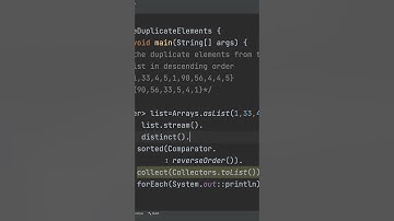 #short #youtubeshorts Remove duplicate elements from list of integer and sort the list in desc order
