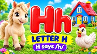 Download lagu Learn Letter H & Its Sound | H Says /h/ | Hat, Hen, Horse & House | Phonics for Kids