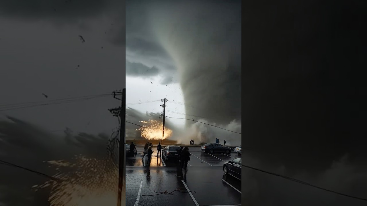 Tornado Tears Through Shopping Mall Parking Lot!
