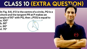 In figure 9.6, if O is the centre of a circle. PQ is a chord and the tangent PR at P makes an angle