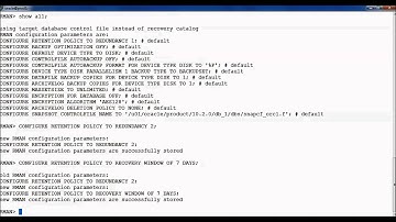 RMAN Part 2   Configuration Parameters