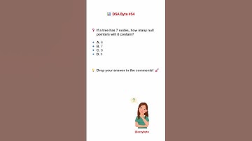 DSA Byte #54 Binary Tree MCQ | Null Pointers in a 7-Node Tree? | DSA Interview Prep #ezzybyte #dsa