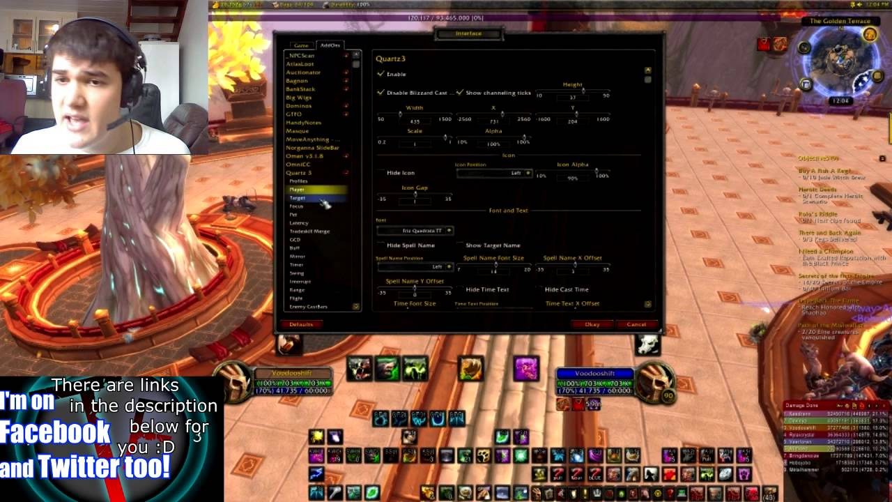 Quartz Casting Bar Addon Spotlight WoW MoP YouTube