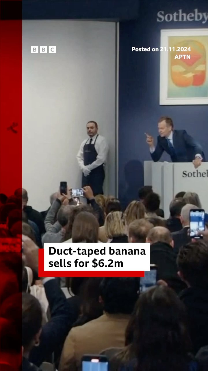 Duct-taped banana artwork sells for $6.2m in NYC. #Art #NYC #BBCNews