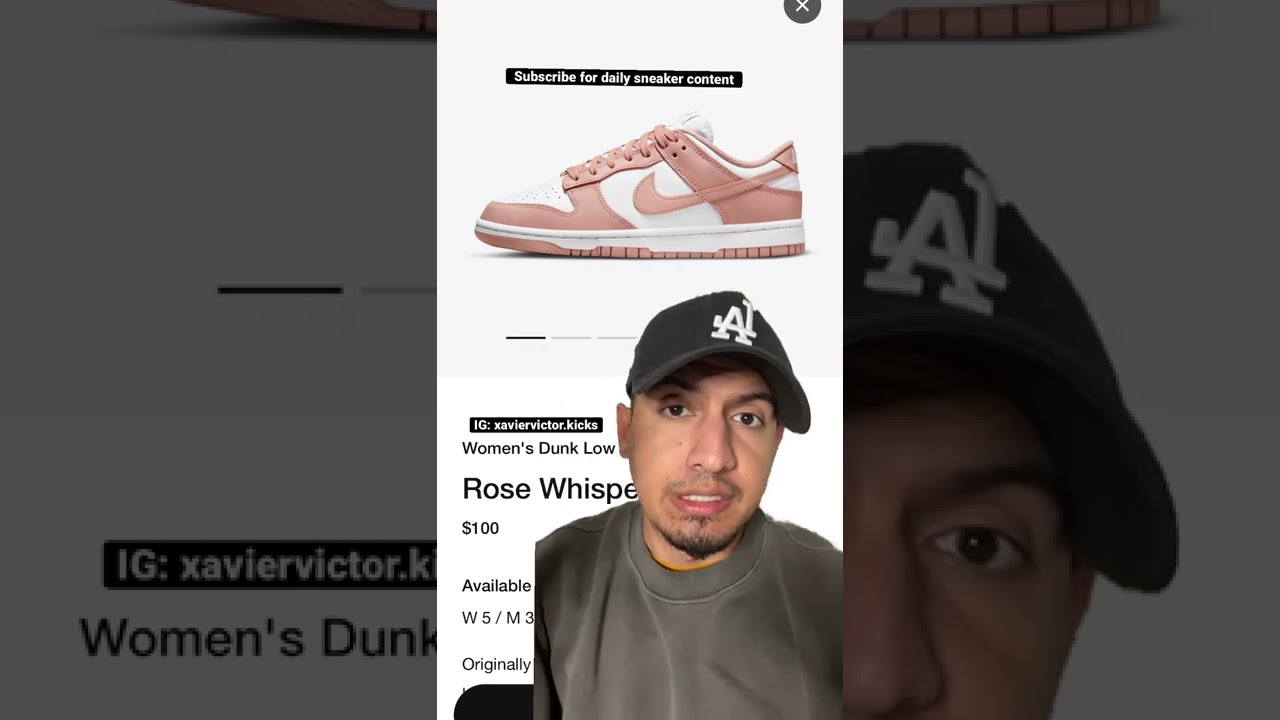 Nike Dunk Low Rose Whisper #sneakers #dunklow - YouTube