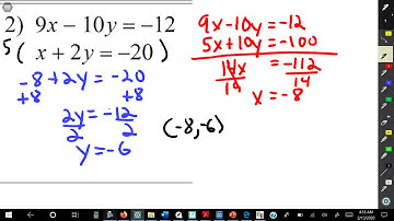 11 4 Solving Linear Systems by Multiplying First