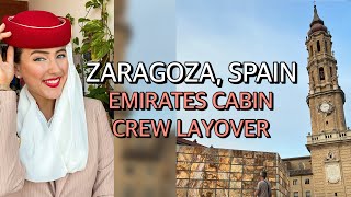 ZARAGOZA SPAIN LAYOVER WITH VIV | 3 DAYS + CARGO FLIGHT | Emirates Cabin Crew Flight Attendant Vlog