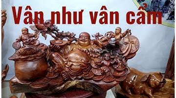 Mê mẩn trước tượng Di lặc gỗ hương Gia Lai vân như vân cẩm
