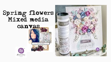 Spring Flowers Mixed Media Canvas by Toni