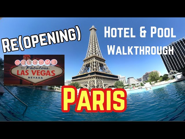 PARIS LAS VEGAS POOL, 4K TOUR of Paris Pool