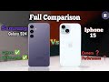 Samsung Galaxy S24 Vs Iphone 15 ||🔥⚡ Full Comparison 🤯⚡ #samsungs24 #iphone15