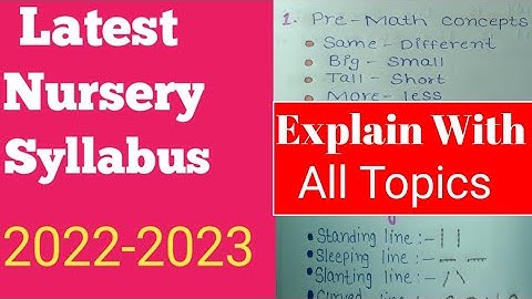 Nursery Class Syllabus 2022-2023 || Nursery syllabus || syllabus for nursery class|@Ruhikidslearning