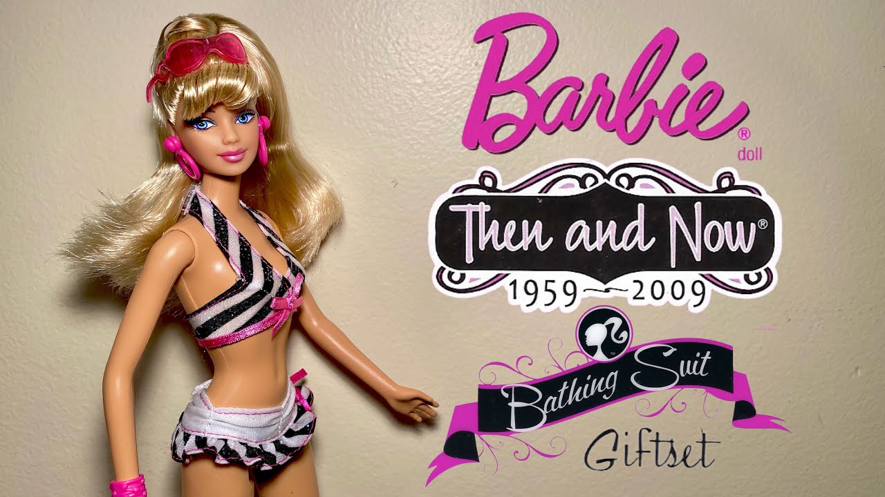 2008 Then and Now 1959-2009 Bathing Suit Barbie Doll Toy Collect New Never Opene 