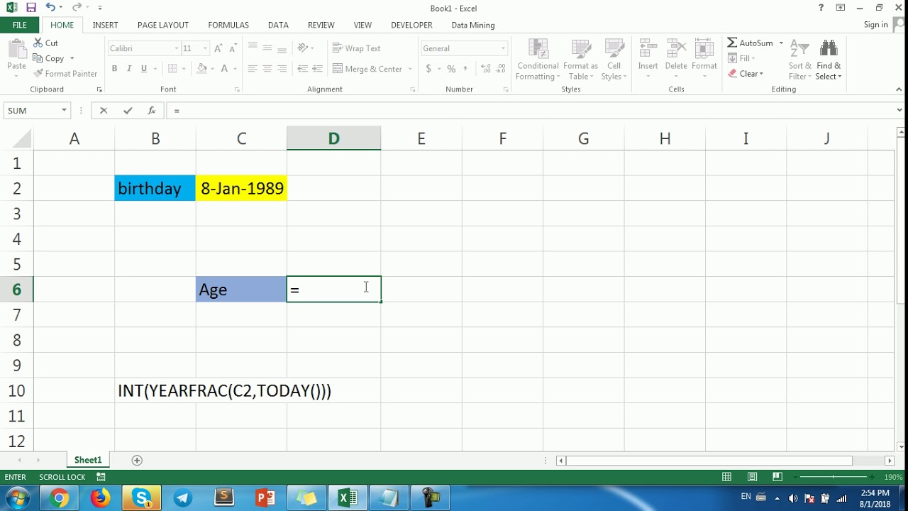 Microsoft Office How To Convert Birthday To Age Quickly In Excel Microsoft Office How To Convert Birthday To Age Quickly In Excel