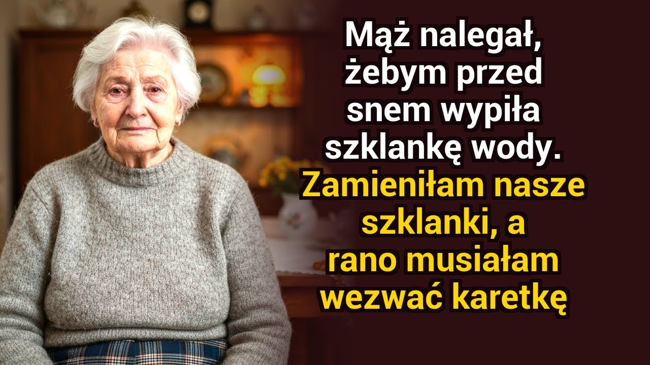 Mąż nalegał, żebym wypiła wodę przed snem — zamieniłam szklanki. Po chwili musiałam dzwonić na 112