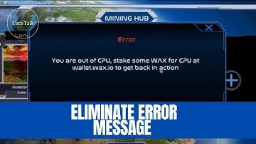 How to Stake Wax- Fix Alien Worlds Error Message