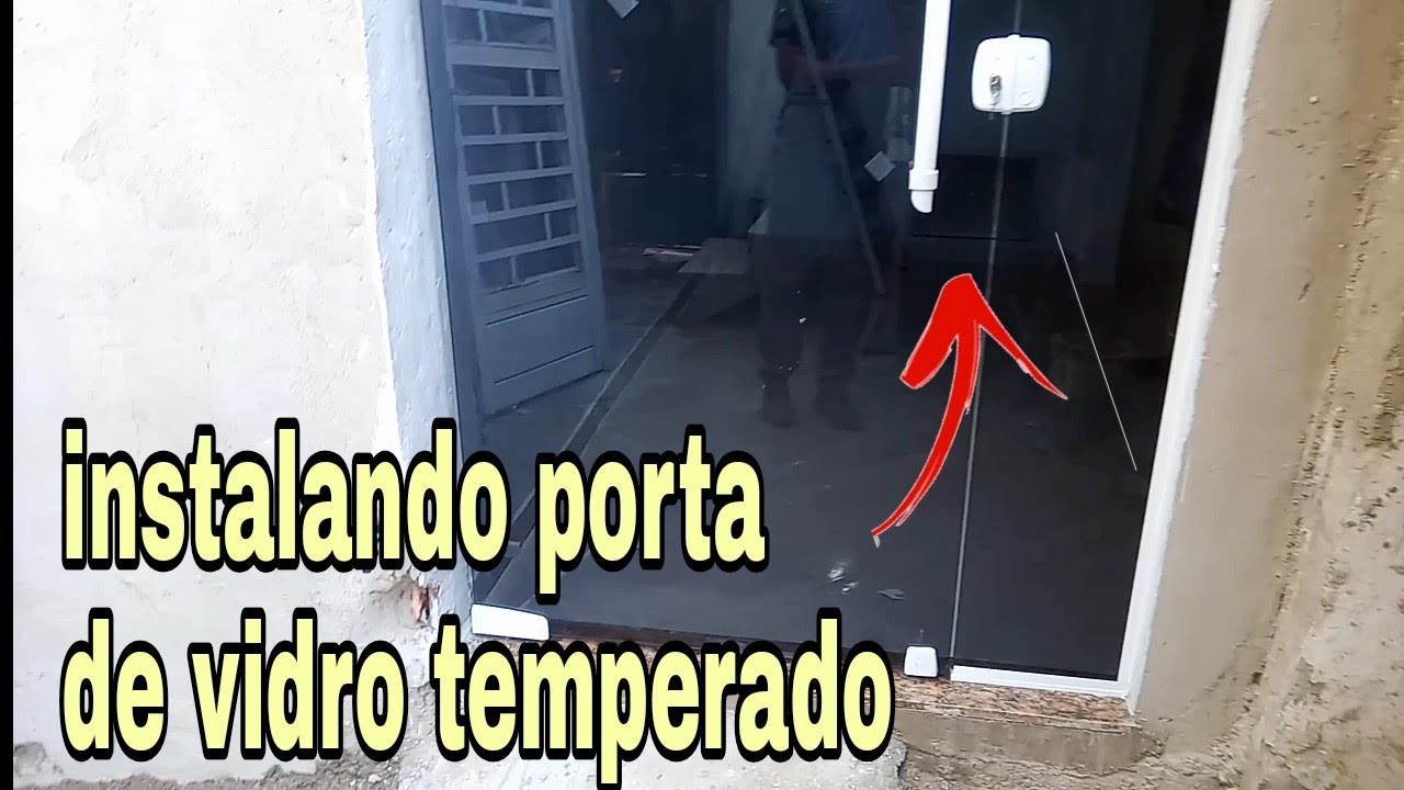 como instalar porta de vidro teperado passo a passo