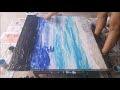 Acrylic pouring - peinture fluide et mixed media  - Peinture acrylique : ocean et plage