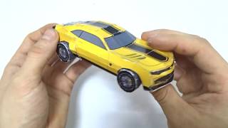 How to make transformer car bumblebee crafts with paper Diy! Video for kids