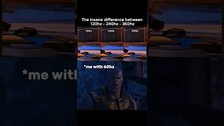 the insane difference between 120hz - 240hz - 360hz #benchmark #game #gaming #rtx4060 #rtx4090