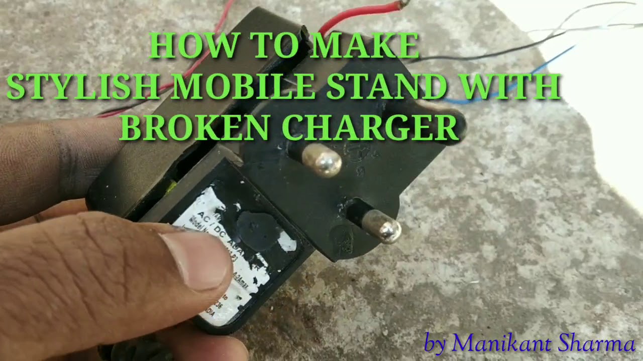 How to make a mobile stand with a broken charger. YouTube