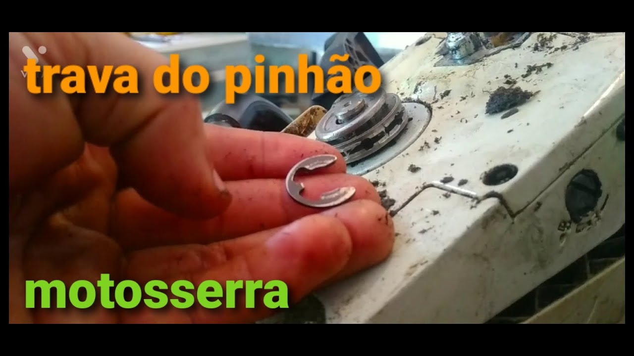 Trava do pinhão da motosserra