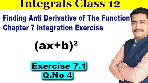 Finding Anti Derivative of The Function | Chapter 7 Integration Exercise | Class 12 Maths Examples