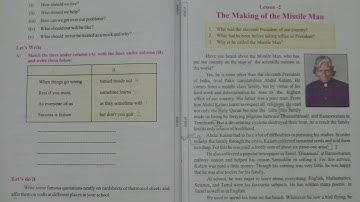 class 8th || The making of the missile man || lesson 2 || mpbored || English ||