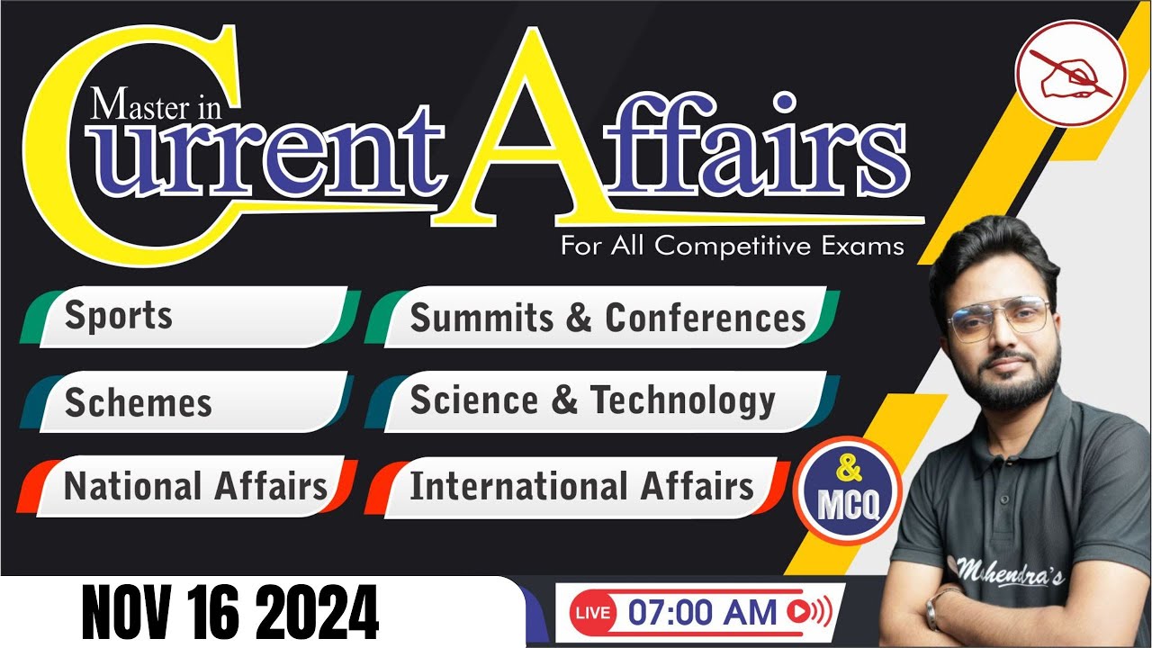16 NOV 2024 Current Affairs | Current Affairs Today For All Exams ...