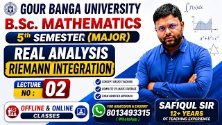 Riemann Integration Lec No : 02 | Real Analysis 2 | 5th Sem B.Sc Math Major (UGB) Offline & Online 