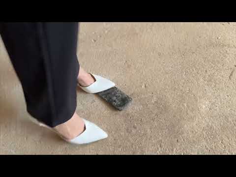 Crushing Phone With White Heels