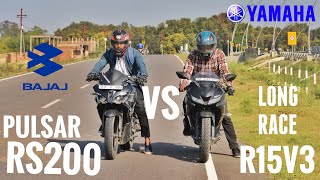 Pulsar RS200 Vs Yamaha R15V3 | Long Race | Gps Speed Test