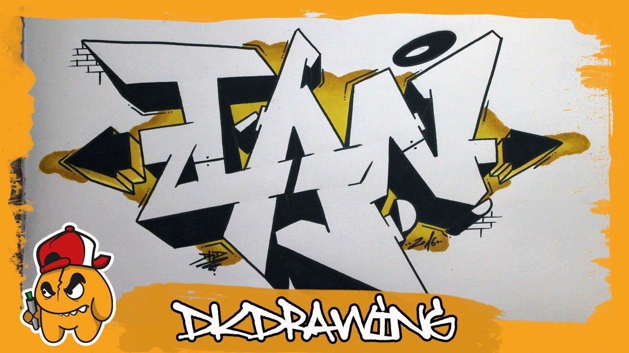 How to draw graffiti names - Ian #28 - YouTube