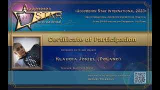 Klaudia Jokiel (Poland) Cat. 4 (14 and Under) Accordion Star International Competition 2023