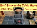 Beef Stew On Jotul wood stove using Dutch Oven