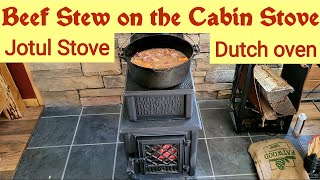 Beef Stew On Jotul wood stove using Dutch Oven