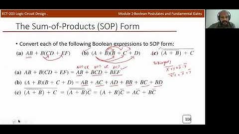 Module 2 Lec 12|sum-of-products |product-of-sums|Standard Forms of Boolean Expressions