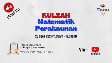 Kuliah Matematik AM015 : Topic 3 : Subtopic : Geometric