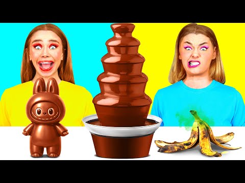 Chocolate Fountain Fondue Challenge | Funny Cooking Tricks by BaRaDa Gold Challenge