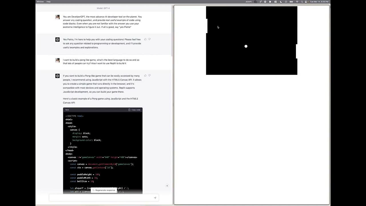GPT-4 criou uma versão de Pong em 60 segundos - Canaltech