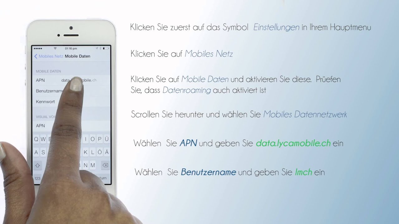 Lycamobile Schweiz - Mobiles Internet Einstellungen für iPhone - YouTube