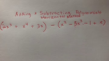 Add subtract polynomials part 1