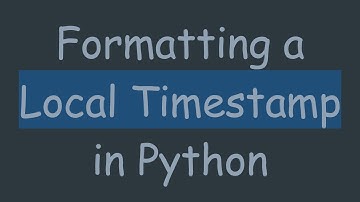 Formatting a Local Timestamp in Python
