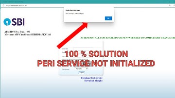 SBI NEW UPDATE ! Peri Service Not Initialized Solution ! Peri service New update
