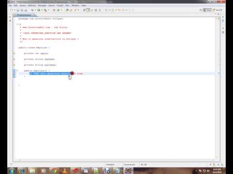 GENERATE CONSTRUCTOR FOR JAVA CLASS IN ECLIPSE