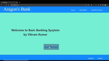 Basic Banking System | The Sparks Foundation | #GRIPFEB21​ | Web Development Intern | Vikram Kumar